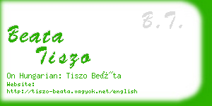 beata tiszo business card